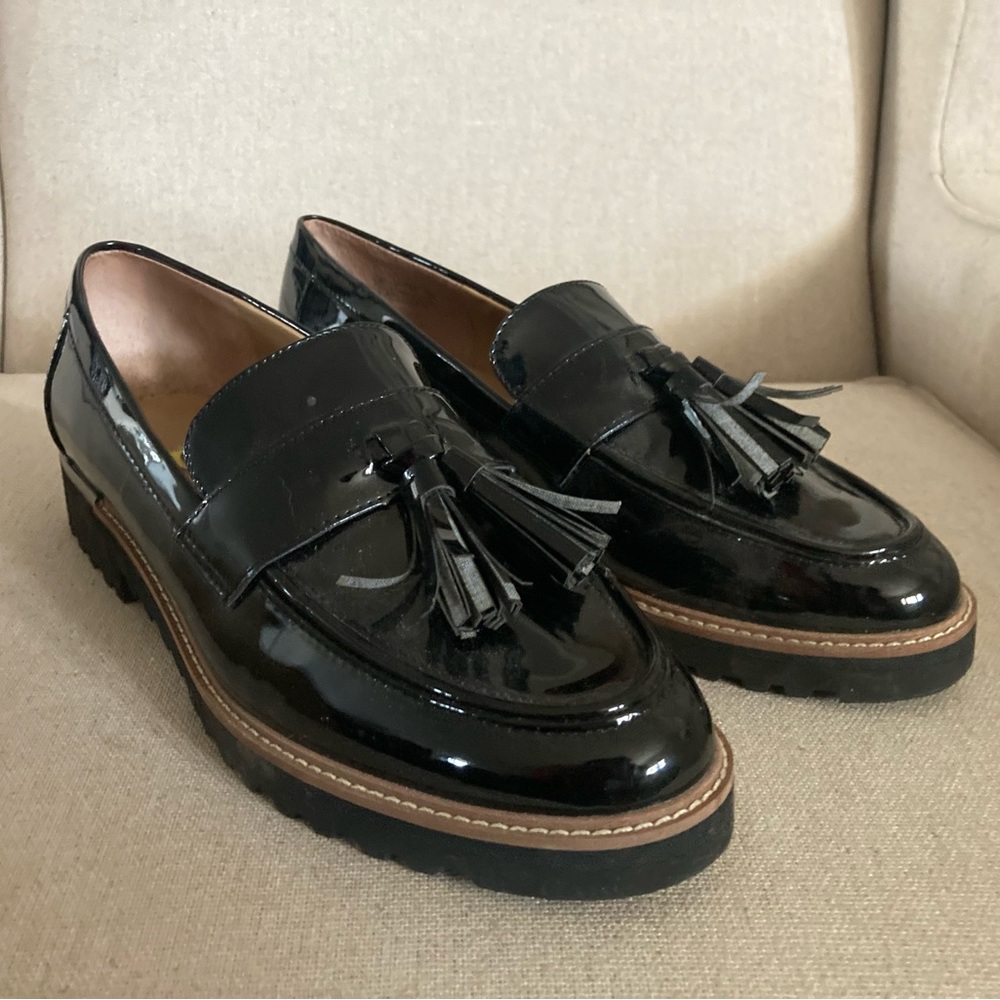 Franco Sarto womens patent leather loafer, size 9